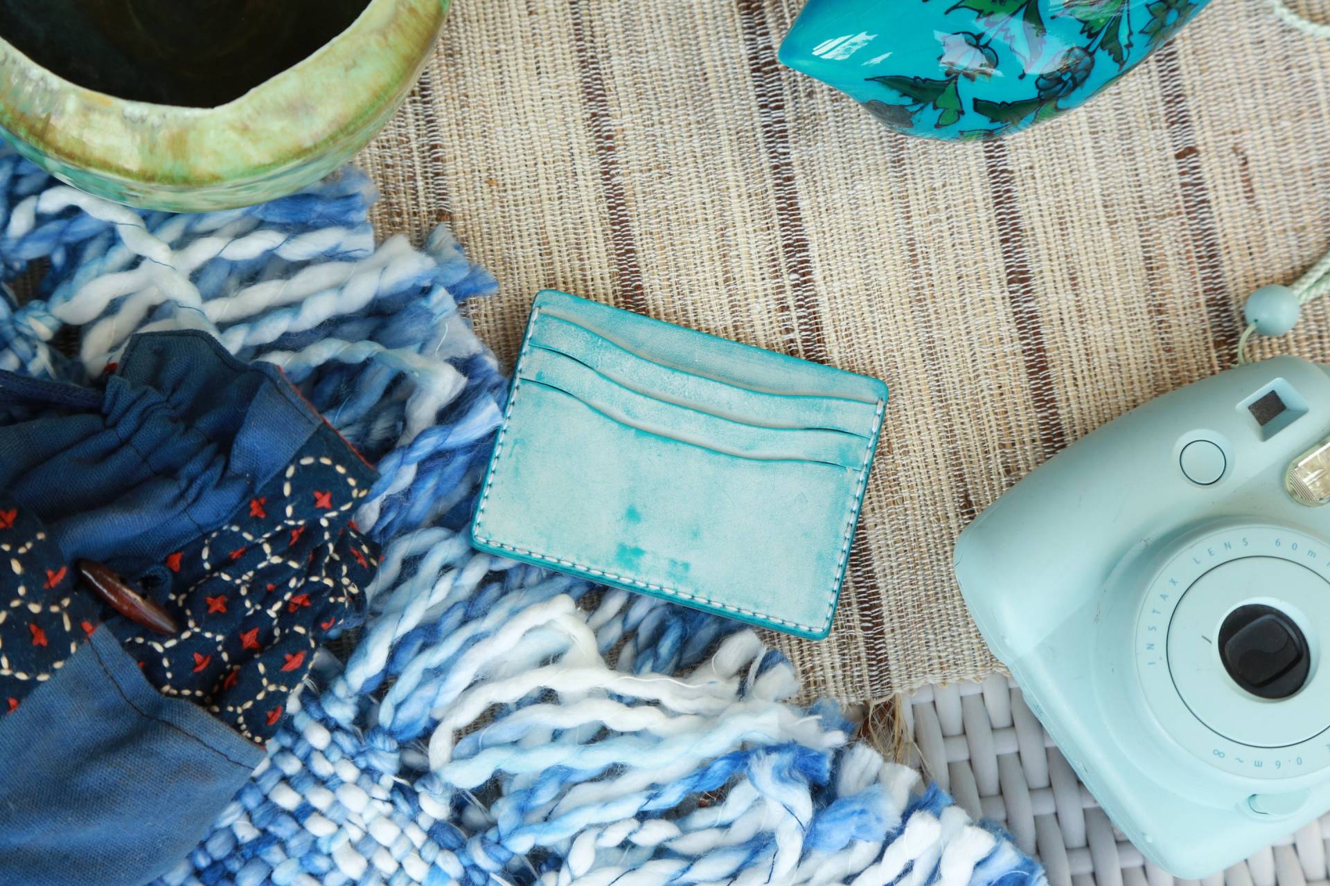 Diy Pack/Fertigprodukt Handgeknöpftes Kartenportemonnaie, Personalisiertes Geschenk, Kleiner Dokumentenhalter von HYKCLeatherware