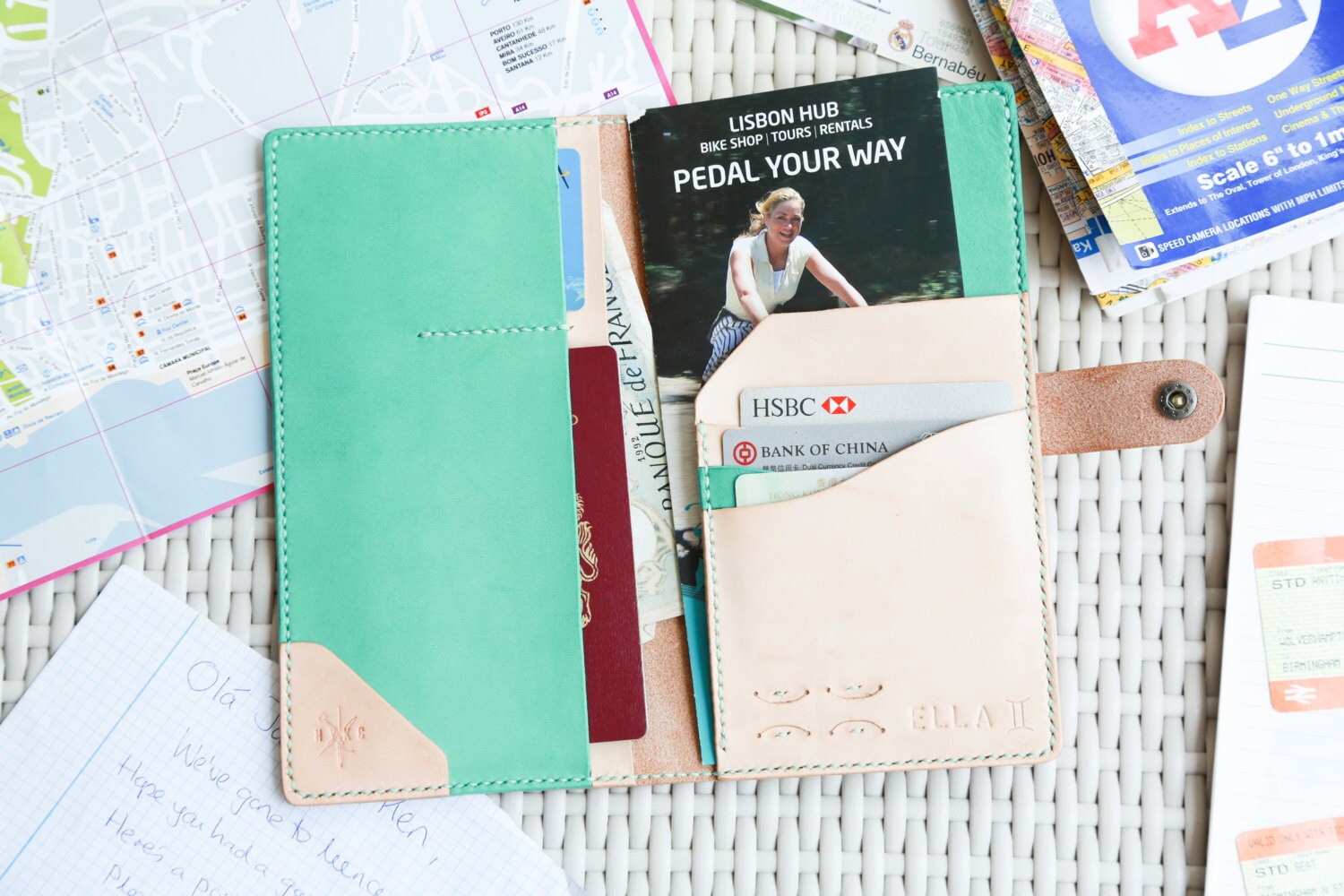 Diy Pack/Fertigprodukt Personalisiere Leder Passport Cover, Traveller Dokumentenhalter, Handgenähte Lange Reisepasshülle von HYKCLeatherware