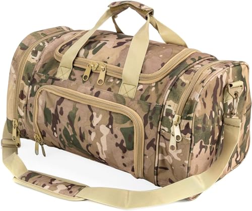 Taktische Reisetasche mit Schuhfach, Wochenendtasche, Handgepäcktasche für Damen und Herren, Fitnessstudio, Sport, Tragetasche, Camo von HYKING