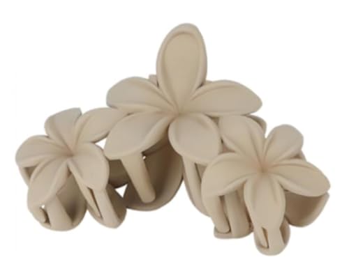 Haarkamm Damen 1 STÜCK Blumen Haarspange für Frauen 4,5 Zoll Klaue Clip Matte Haarspange für dickes Haar Rutschfeste Haarspange Haarkamm Zum Stecken(Beige) von HYKJCSS