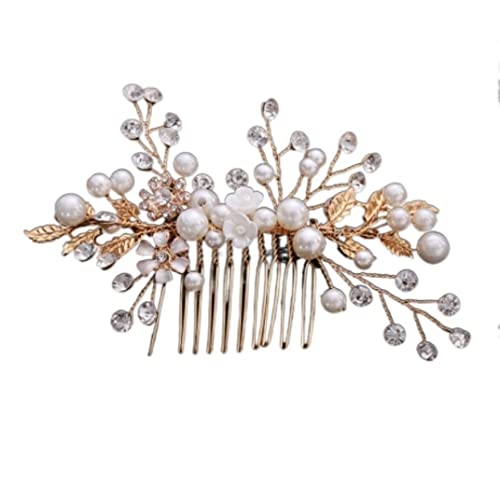 Haarkamm Damen Braut-Kristall-Haar-Seitenkamm Hochzeits-Haar-Kamm Kristallblumen-Hochzeits-Haar-Seiten-Kamm für Bräute Hochzeit Haarkamm Zum Stecken von HYKJCSS