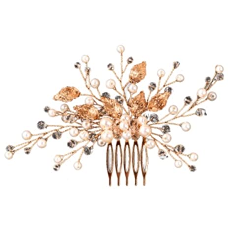 Haarkamm Damen Haar 2 Stück Goldener Pfau Metall Seitenkamm Im Chinesischen Stil Brautschleier Haarspange Kamm Haarkamm Zum Stecken(Gold) von HYKJCSS