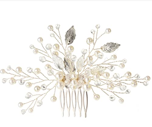 Haarkamm Damen Haar 2 Stück Goldener Pfau Metall Seitenkamm Im Chinesischen Stil Brautschleier Haarspange Kamm Haarkamm Zum Stecken(Silver) von HYKJCSS