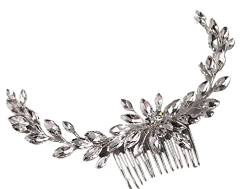 Haarkamm Damen Haar Seitenkamm Hochzeit Stirnband Braut Haarspange Kamm Silber Strass Haar Seitenkamm Haarschmuck Haarkamm Zum Stecken von HYKJCSS