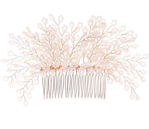 Haarkamm Damen Hochzeit Haarkamm Handgemachte Haar Seitenkamm Braut Perle Haarspange Kamm Hochzeit Haarschmuck Haarkamm Zum Stecken von HYKJCSS