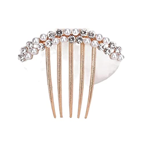 Haarkamm Damen Legierung Haar Seitenkamm Brautschmuck Haarspange Kamm Hochzeit Haarkamm Perle Kristall Haarschmuck Haarkamm Zum Stecken(A) von HYKJCSS