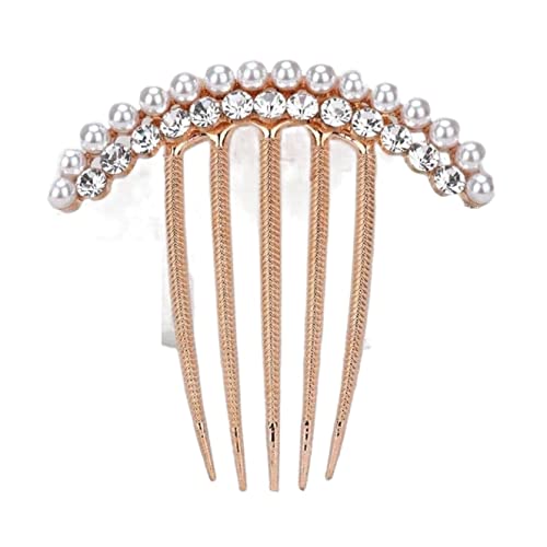 Haarkamm Damen Legierung Haar Seitenkamm Brautschmuck Haarspange Kamm Hochzeit Haarkamm Perle Kristall Haarschmuck Haarkamm Zum Stecken(B) von HYKJCSS