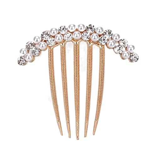 Haarkamm Damen Legierung Haar Seitenkamm Brautschmuck Haarspange Kamm Hochzeit Haarkamm Perle Kristall Haarschmuck Haarkamm Zum Stecken(C) von HYKJCSS