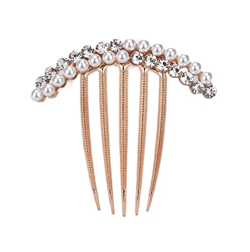 Haarkamm Damen Legierung Haar Seitenkamm Brautschmuck Haarspange Kamm Hochzeit Haarkamm Perle Kristall Haarschmuck Haarkamm Zum Stecken(D) von HYKJCSS