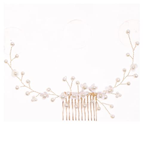Haarkamm Damen Trendy Kristall Hochzeit Haarkamm Tiara Braut Haarschmuck Braut Kopfschmuck Frauen Handgemachtes Haar Haarkamm Zum Stecken von HYKJCSS