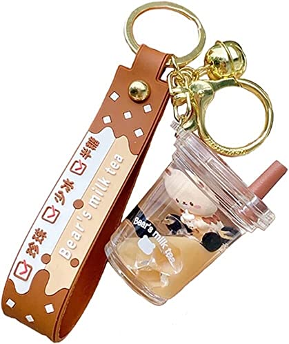 HYKJSHED Kawaii Donut Schlüsselanhänger Süßer Bubble Tea Schlüsselanhänger Bär Schlüsselanhänger Puppe for Mädchen von HYKJSHED