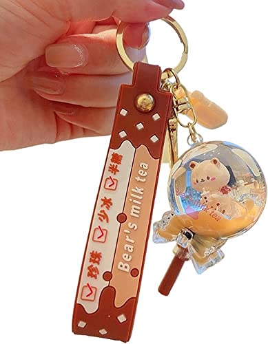 HYKJSHED Kawaii Donut Schlüsselanhänger Süßer Bubble Tea Schlüsselanhänger Bär Schlüsselanhänger Puppe for Mädchen von HYKJSHED