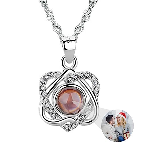 Personalisierte Foto Projektion Halskette | Spaß Nanotechnologie, Herz-Anhänger Halskette Mit Personalisierten Foto| Romantische Weihnachten Andenken Geschenk (Stil 1) von HYLKD