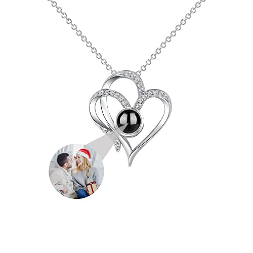 Personalisierte Foto Projektion Halskette | Spaß Nanotechnologie, Herz-Anhänger Halskette Mit Personalisierten Foto| Romantische Weihnachten Andenken Geschenk (Stil 13) von HYLKD
