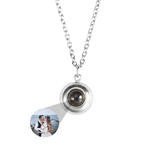 Personalisierte Foto Projektion Halskette | Spaß Nanotechnologie, Runder Anhänger Halskette Mit Personalisierten Foto| Romantische Weihnachten Andenken Geschenk (Stil 5) von HYLKD