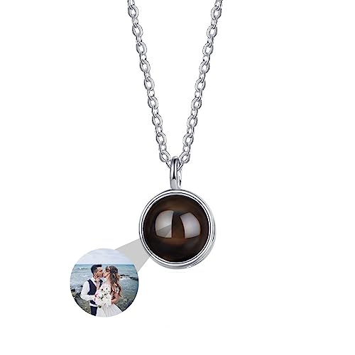 Personalisierte Foto Projektion Halskette | Spaß Nanotechnologie, Runder Anhänger Halskette Mit Personalisierten Foto| Romantische Weihnachten Andenken Geschenk (Stil 6) von HYLKD