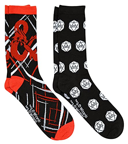 Dungeons and Dragons Logos Socken D&D Licensed Herren Crew 2 Paar Pack von HYP