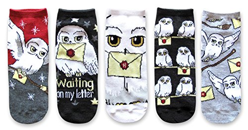 Hyp Harry Potter Hedwig Hogwarts Letter Juniors/Damen 5er Pack Knöchelsocken Größe 37-44 von HYP