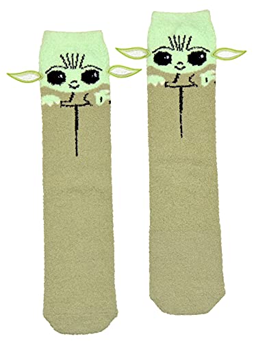 Hyp Star Wars Herren Baby Yoda Soft Fuzzy Crew Socken mit gestickten Ohren, Mehrfarbig/Meereswellen (Ocean Tides), 37.5-46 EU von HYP