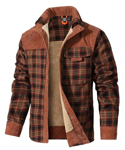 HYPESTFIT Herren Fleece Thermohemd Warm Flanellhemd Innenfleece Holzfällerjacke Thermojacke für Outdoor S von HYPESTFIT
