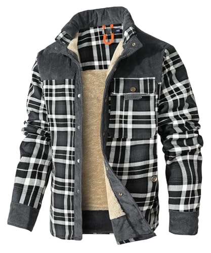 HYPESTFIT Herren Fleece Thermohemd Warm Flanellhemd Innenfleece Holzfällerjacke Thermojacke für Outdoor L von HYPESTFIT