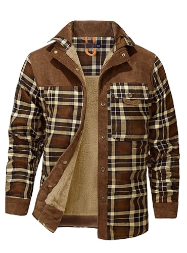 HYPESTFIT Herren Fleece Thermohemd Warm Flanellhemd Innenfleece Holzfällerjacke Thermojacke für Outdoor M von HYPESTFIT