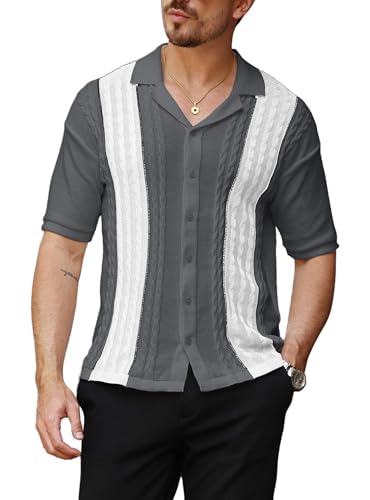 HYPESTFIT Herren Kurzarm Hemd Button Down Slim Fit Sommer Freizeithemden Herren Casual Beach Shirts HYPESTFIT Herren Kurzarm Hemd Button Down Slim Fit Sommer Freizeithemden Herren Casual Beach Shirts von HYPESTFIT