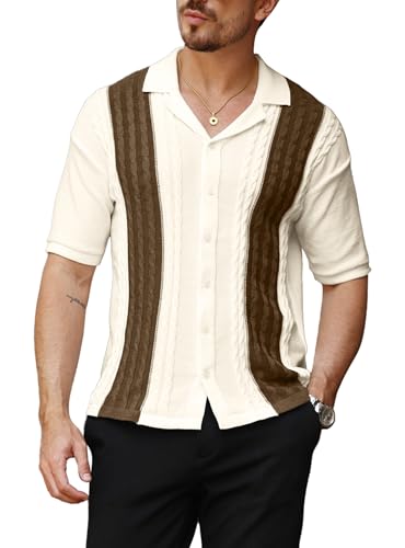 HYPESTFIT Herren Kurzarm Hemd Button Down Slim Fit Sommer Freizeithemden Herren Casual Beach Shirts HYPESTFIT Herren Kurzarm Hemd Button Down Slim Fit Sommer Freizeithemden Herren Casual Beach Shirts von HYPESTFIT