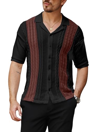 HYPESTFIT Herren Kurzarm Hemd Button Down Slim Fit Sommer Freizeithemden Herren Casual Beach Shirts HYPESTFIT Herren Kurzarm Hemd Button Down Slim Fit Sommer Freizeithemden Herren Casual Beach Shirts von HYPESTFIT