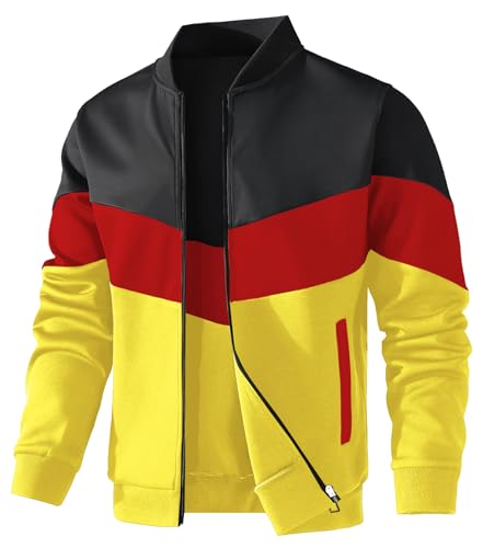 HYPESTFIT Herren leichte Jacke lässig Bomber Jacke Farbe Block Varsity Mantel von HYPESTFIT