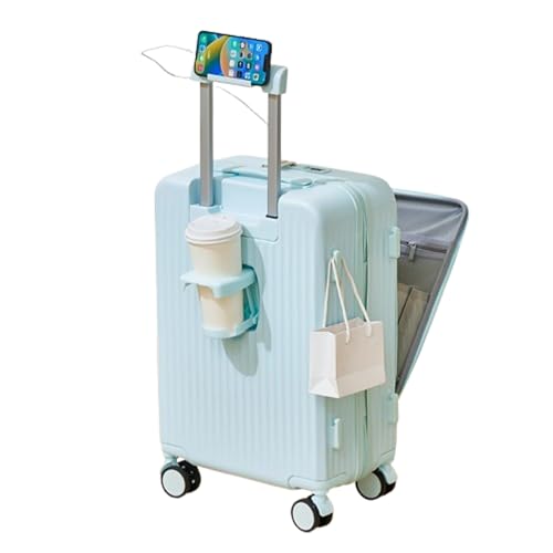 HYPIQQ Hartschalenkoffer mit Frontöffnung Kabinengröße & Medium/Klein - 4 Rad leichtes Gepäckgepäck, Reisekoffer mit Rädern für Damen/Herren,F,20IN von HYPIQQ