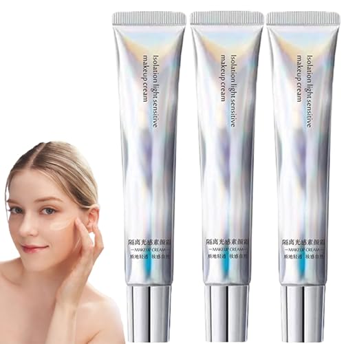 Langlebige feuchtigkeitsspendende wasserdichte Make-up-Creme, Isolation Leichtesempfindliche Make-up-Creme, Gesichtsstraffungsprimer, Natürliche Aufhellengesicht Concealer für Frauen (3Pcs) von HYPYXUS