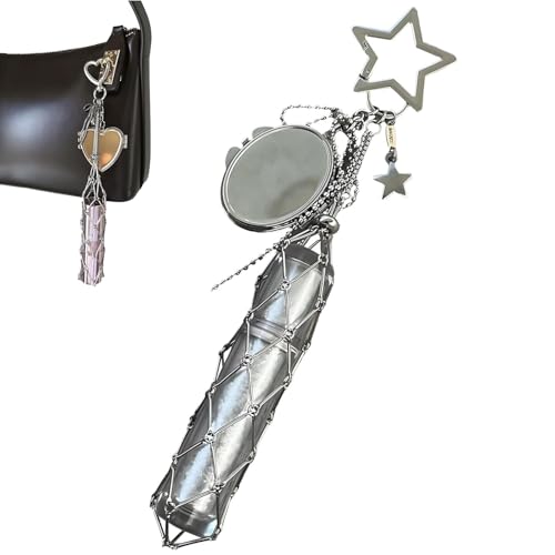 Lippenstifthalter Schlüsselbund, schicker Lipglosshalter mit Spiegel, tragbarer Chapstick -Halter Lip Balm Beutel, personalisierter Lippenstiftkoffer, Metallanhänger -Bag -Zubehör (Star) von HYPYXUS