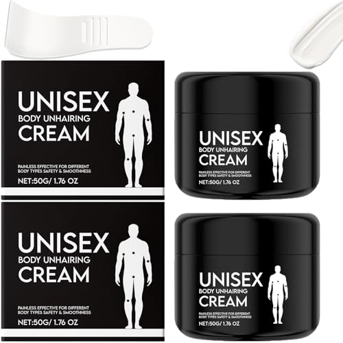 Rosino unisex Körperbärke Creme, schmerzlose Haarentfernung für Männer, Makellose beruhigende Depilatory -Creme Entfernen Sie unerwünschtes Haar in intimem/privatem Bereich, sanft (2Pcs) von HYPYXUS