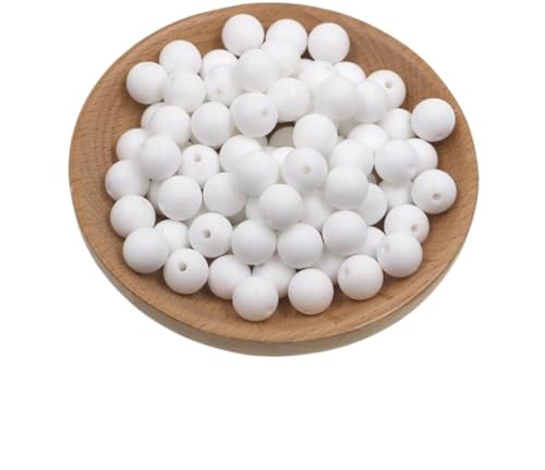 HYQOUKLR Perlen zur Herstellung von Schlüsselanhängern, 50 Stück 9 mm Silikonperlen in Sternform for Schlüsselanhänger, Schmuckherstellung, weiß von HYQOUKLR