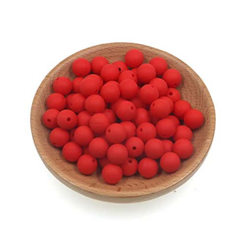 HYQOUKLR Perlen zur Herstellung von Schlüsselanhängern, 50er-Pack Stern-Silikonperlen A38 9x9x9mm Rot von HYQOUKLR