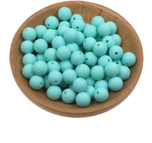 HYQOUKLR Perlen zur Herstellung von Schlüsselanhängern, Packung mit 50 9-mm-Silikonperlen in Sternform(50pcs Cyan) von HYQOUKLR