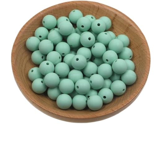HYQOUKLR Perlen zur Herstellung von Schlüsselanhängern, Packung mit 50 9-mm-Silikonperlen in Sternform(50pcs Mint green) von HYQOUKLR