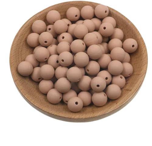 HYQOUKLR Perlen zur Herstellung von Schlüsselanhängern, Packung mit 50 9-mm-Silikonperlen in Sternform(50pcs Peach) von HYQOUKLR