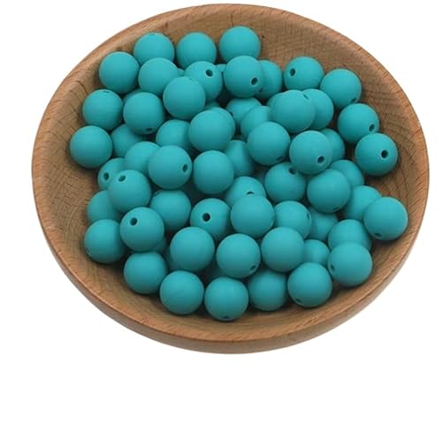 HYQOUKLR Perlen zur Herstellung von Schlüsselanhängern, Packung mit 50 9-mm-Silikonperlen in Sternform(50pcs Turquoise) von HYQOUKLR