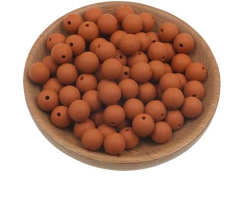 HYQOUKLR Perlen zur Herstellung von Schlüsselanhängern, Packung mit 50 9-mm-Silikonperlen in Sternform(Brown) von HYQOUKLR