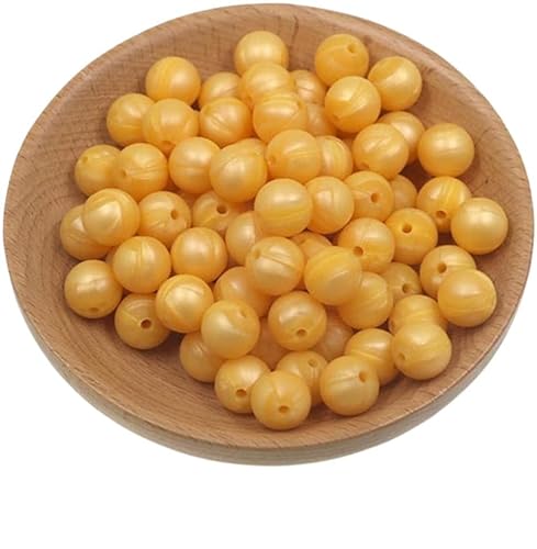 HYQOUKLR Perlen zur Herstellung von Schlüsselanhängern, Packung mit 50 9-mm-Silikonperlen in Sternform(Gold) von HYQOUKLR