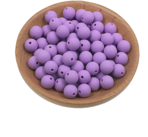 HYQOUKLR Perlen zur Herstellung von Schlüsselanhängern, Packung mit 50 9-mm-Silikonperlen in Sternform(Purple) von HYQOUKLR