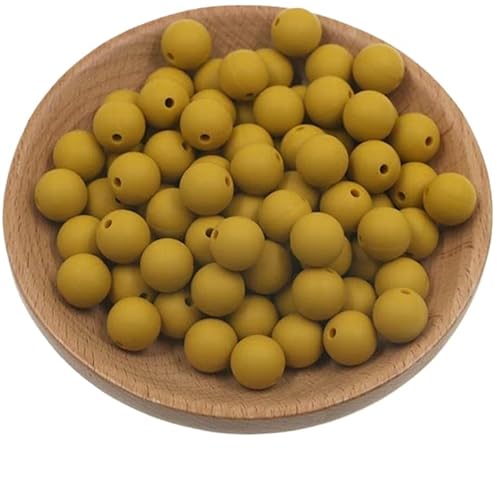 HYQOUKLR Perlen zur Herstellung von Schlüsselanhängern, Packung mit 50 9-mm-Silikonperlen in Sternform(Yellow) von HYQOUKLR