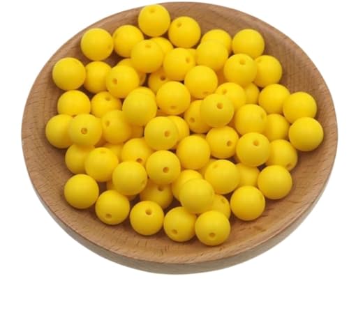 HYQOUKLR Perlen zur Herstellung von Schlüsselanhängern, Packung mit 50 Stern-Silikonperlen zur Schmuckherstellung und Schlüsselanhängerherstellung, Gelb, 9 x 9 x 9 mm von HYQOUKLR
