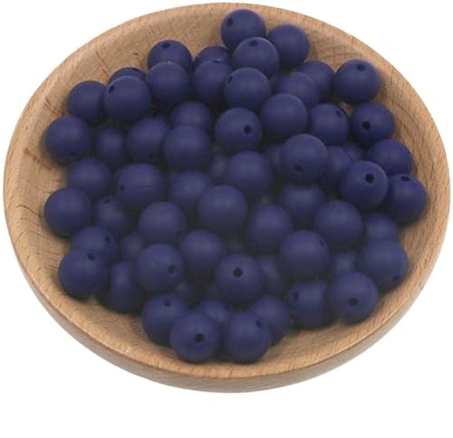 HYQOUKLR Perlen zur Herstellung von Schlüsselanhängern, Silikonperlen 50 Stück 9mm Stern Marineblau von HYQOUKLR