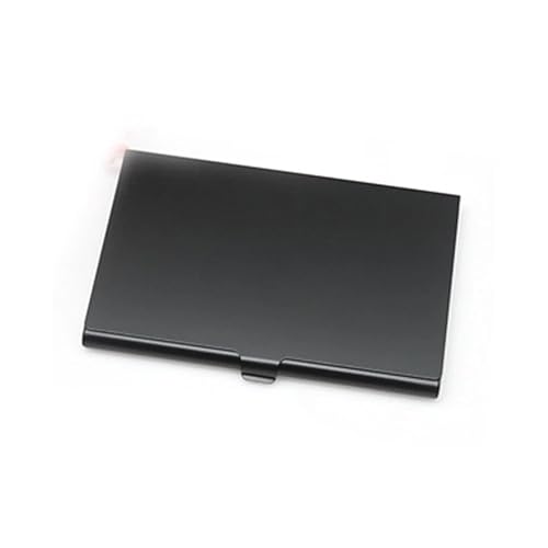 HYQOUKLR Visitenkartenhalter, Kartenetui aus Metall, Aluminiumlegierung Halter Box Cover Kredit Visitenkartenetui Metallbox(Black) von HYQOUKLR