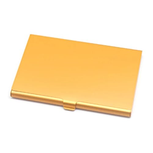 HYQOUKLR Visitenkartenhalter, Kartenetui aus Metall, Aluminiumlegierung Halter Box Cover Kredit Visitenkartenetui Metallbox(Orange) von HYQOUKLR
