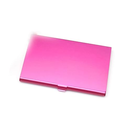 HYQOUKLR Visitenkartenhalter, Kartenetui aus Metall, Aluminiumlegierung Halter Box Cover Kredit Visitenkartenetui Metallbox(Rose) von HYQOUKLR