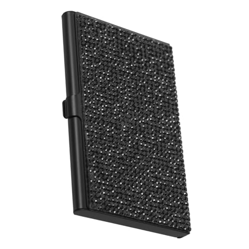 HYQOUKLR Visitenkartenhalter, Kartenetui aus Metall, Visitenkartenetui aus Metall mit Strasssteinen von HYQOUKLR